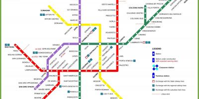 Milano แผนที่รถไฟใต้ดิน