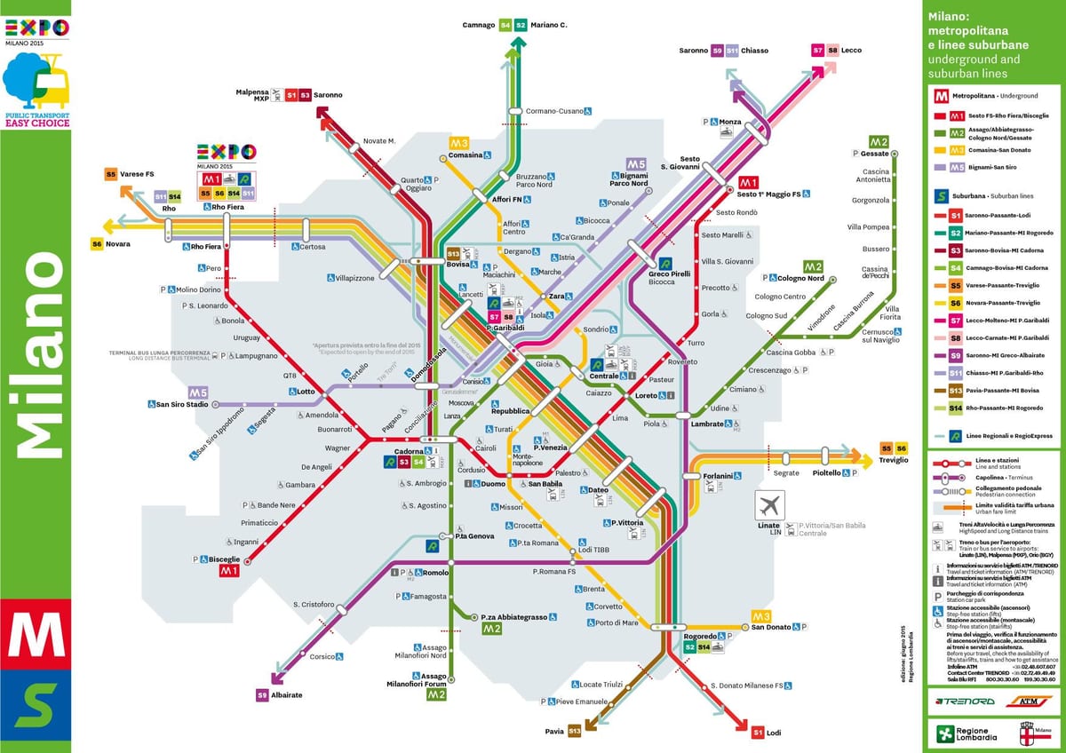 milano รถบนแผนที่