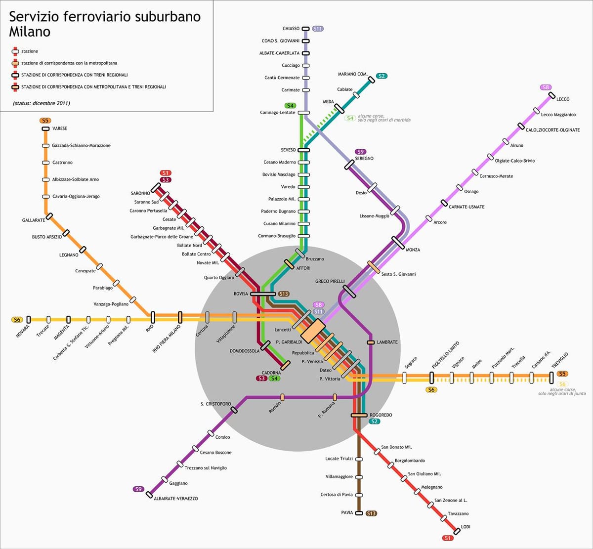 แผนที่มิลานของว่างเดินทาง 