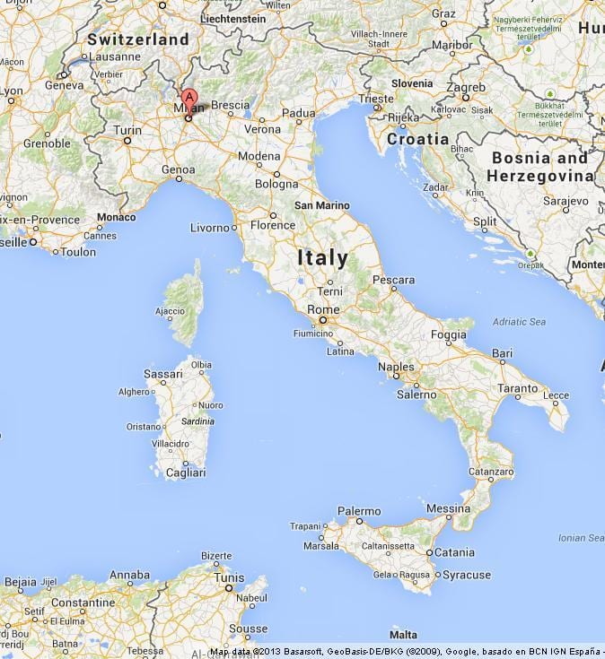 milano อยู่บนแผนที่