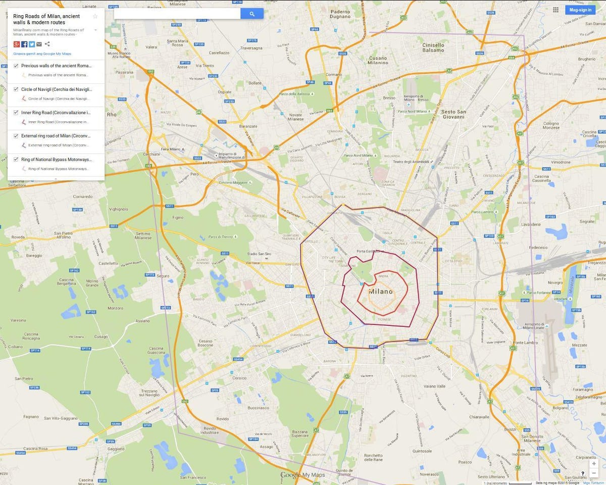 แผนที่มิลานของโซน