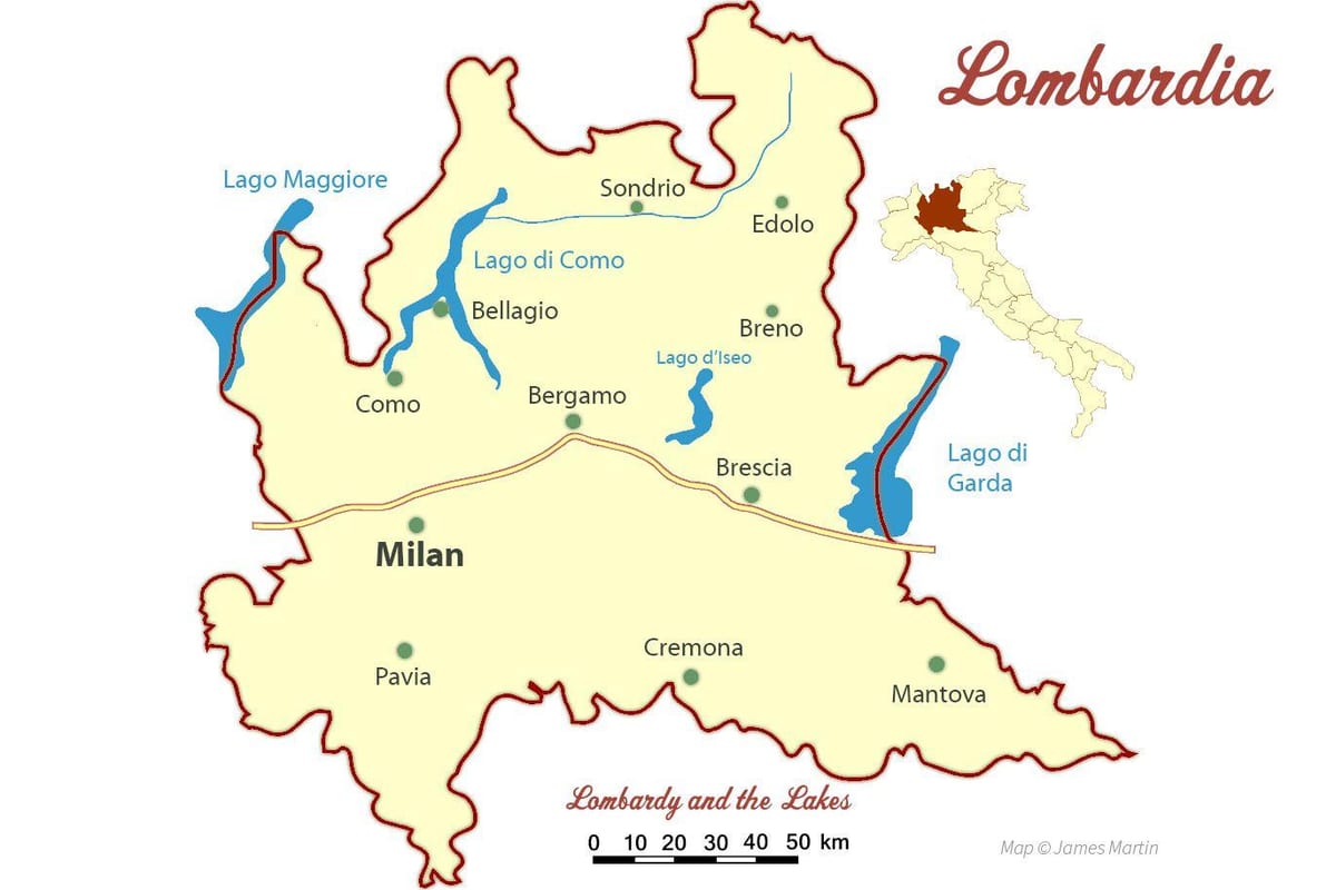 แผนที่ของมิลาน italy. kgm