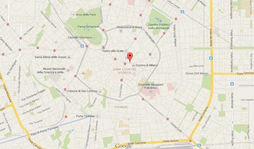 milano duomo แผนที่