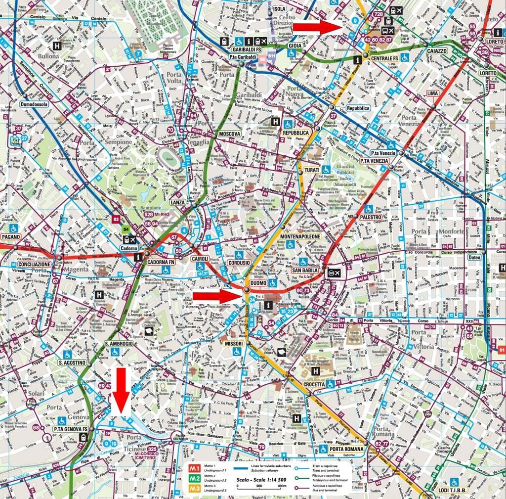 มิลาน navigli แผนที่