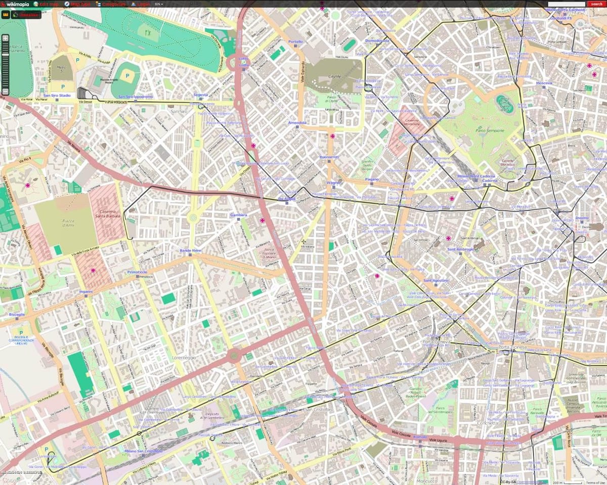 ซาน siro แผนที่มิลาน