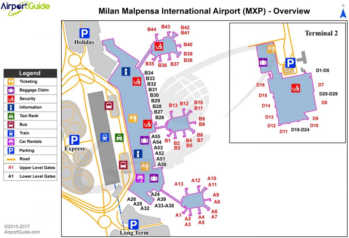 milano malpensa นแผนที่สนามบิน