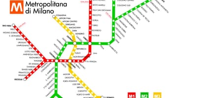 รถไฟใต้ดินแผนที่ milano