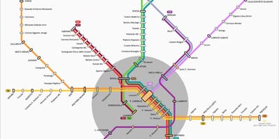 แผนที่มิลานของว่างเดินทาง 