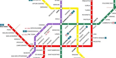 มิลานอิตาลีสถานีรถไฟบนแผนที่