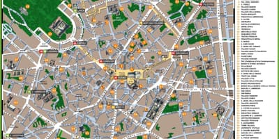 มิลาน neighborhoods แผนที่