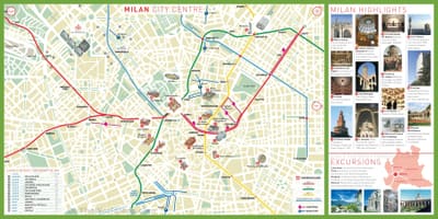 เมืองเที่ยวชมสถานที่มิลานแผนที่
