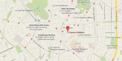 แผนที่ของมิลาน cathedral 