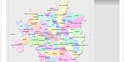 แผนที่ของมิลาน districts. kgm