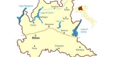 แผนที่ของมิลาน italy. kgm